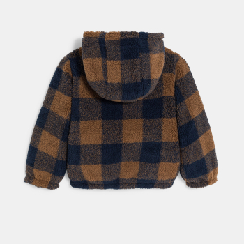 سترة بسحّاب ذات وجهين باللون الأزرق الداكن للأولاد